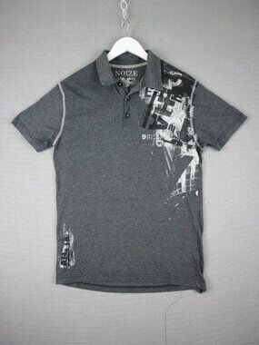 Noize Y2K Button Up Polo Streetwear Medium
